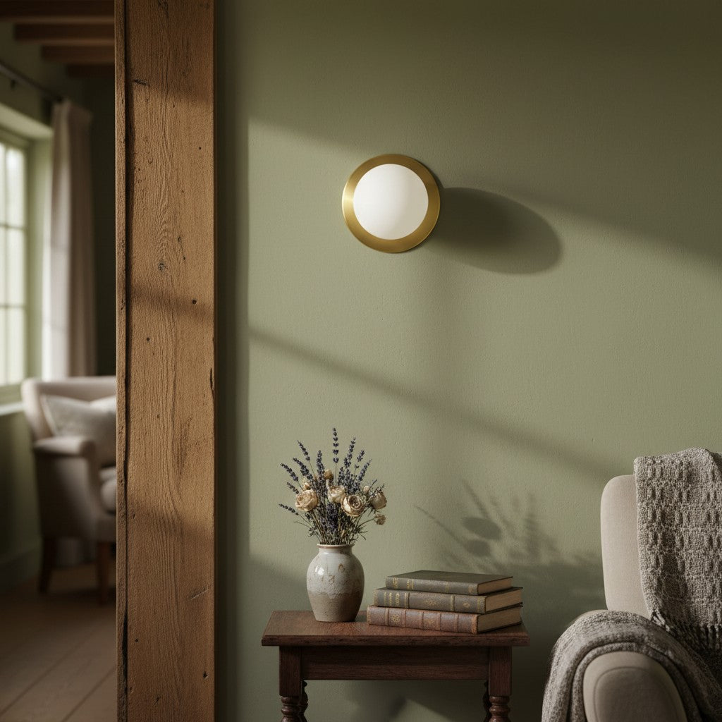 Pearl Milk Glass Modern Globe Wall Sconce