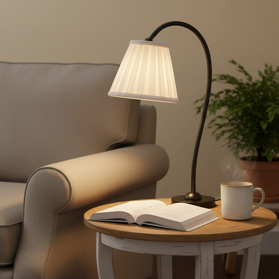 Grace Brass Linen Shade Table Lamp
