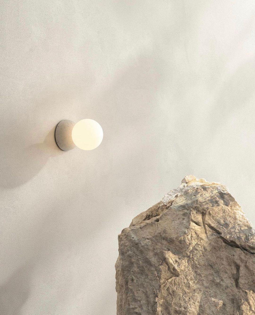 Lustra Wall Lamp Concrete Opal Glass - Letslighting