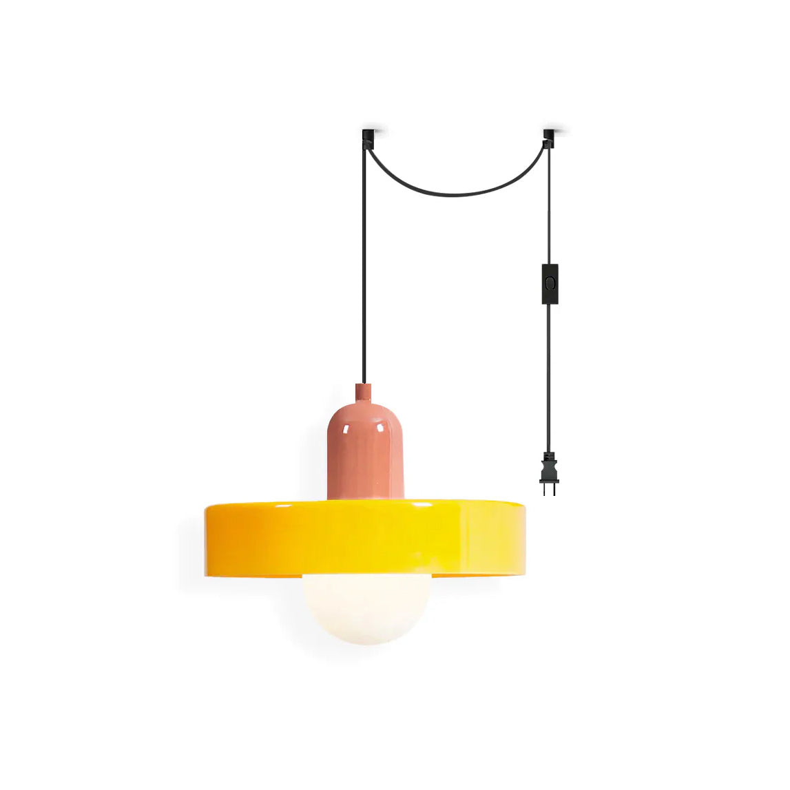 Jovial Minimalist Disc Orb Swag Glass Pendant Lights Plug-in - Letslighting