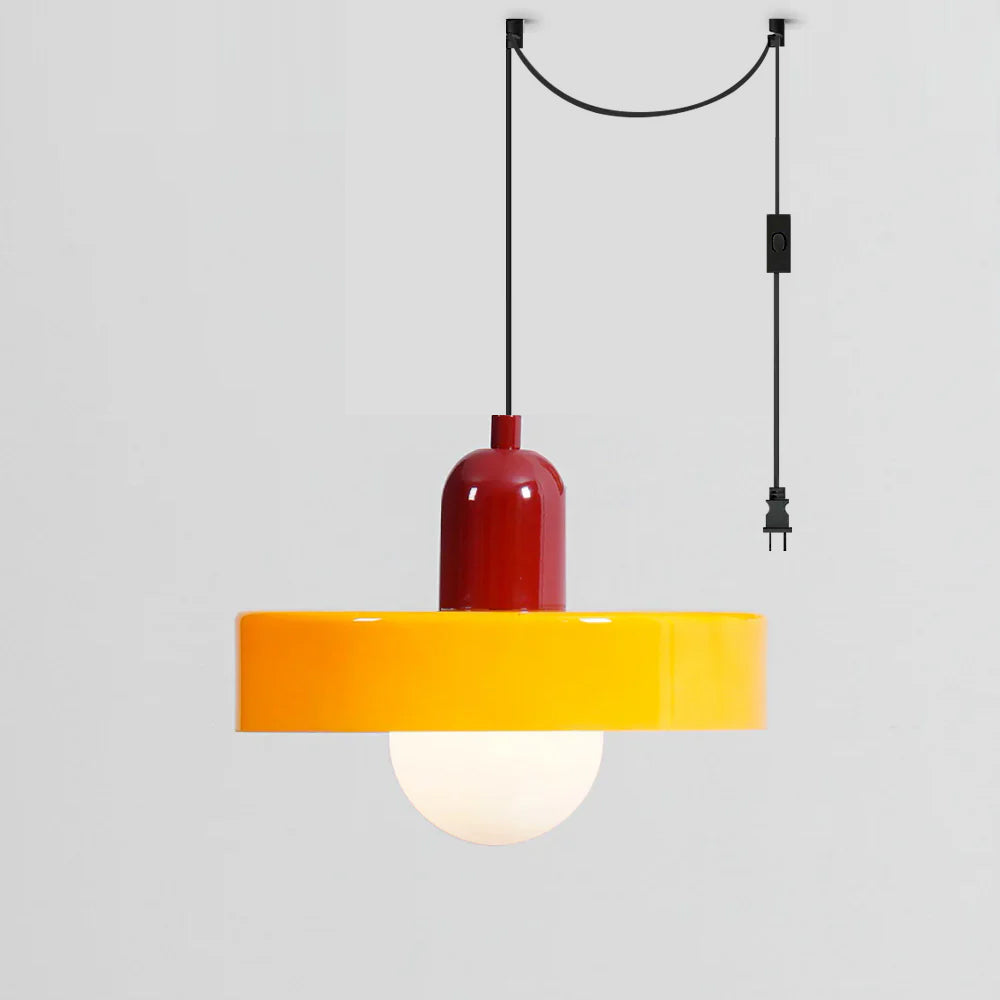 Jovial Minimalist Disc Orb Swag Glass Pendant Lights Plug-in - Letslighting