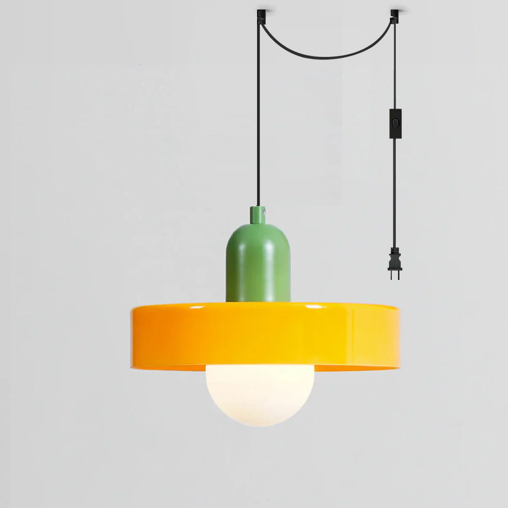 Jovial Minimalist Disc Orb Swag Glass Pendant Lights Plug-in - Letslighting