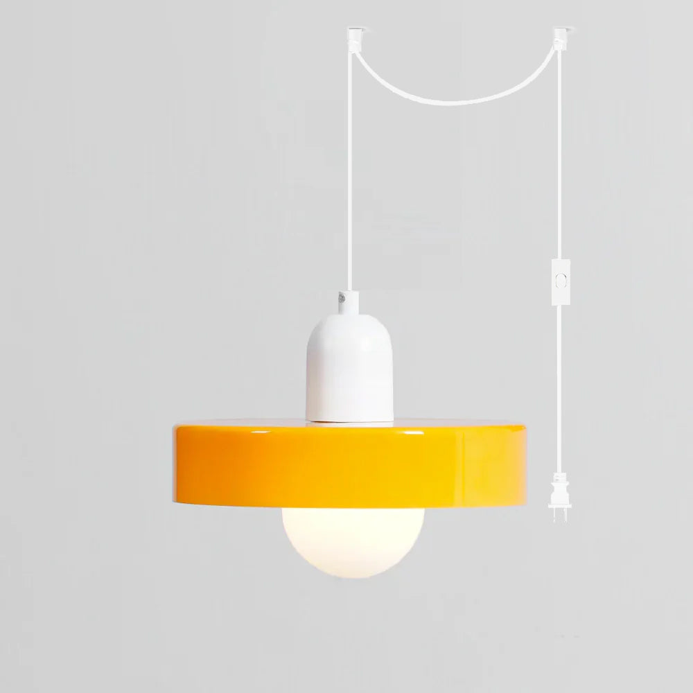 Jovial Minimalist Disc Orb Swag Glass Pendant Lights Plug-in - Letslighting