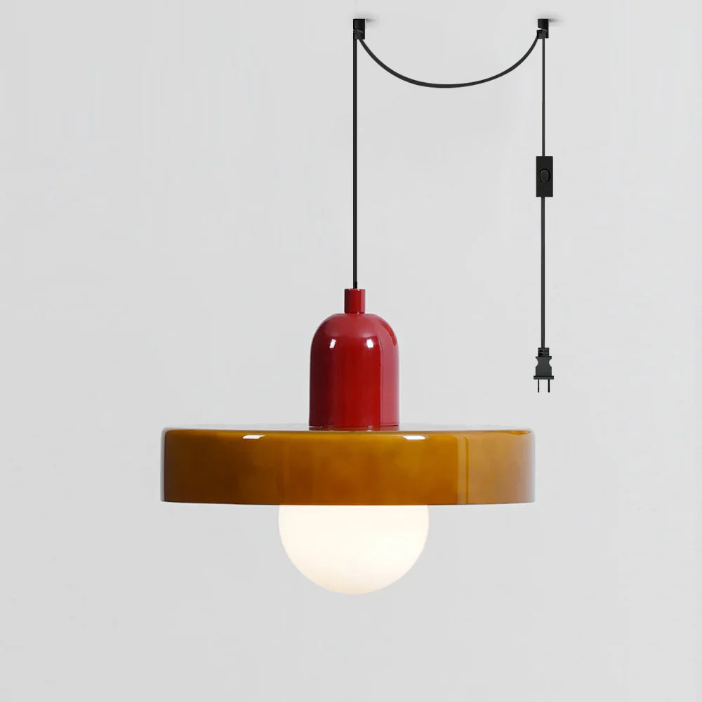 Jovial Minimalist Disc Orb Swag Glass Pendant Lights Plug-in - Letslighting