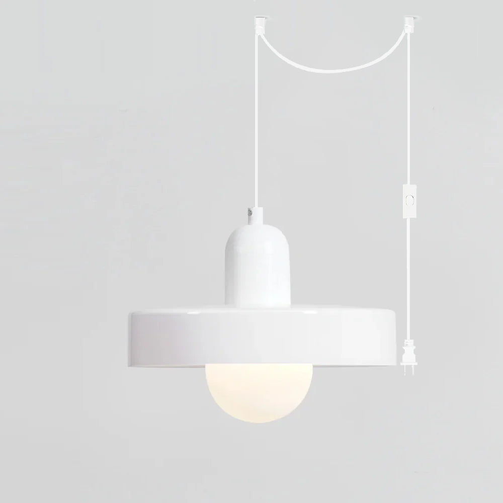 Jovial Minimalist Disc Orb Swag Glass Pendant Lights Plug-in - Letslighting