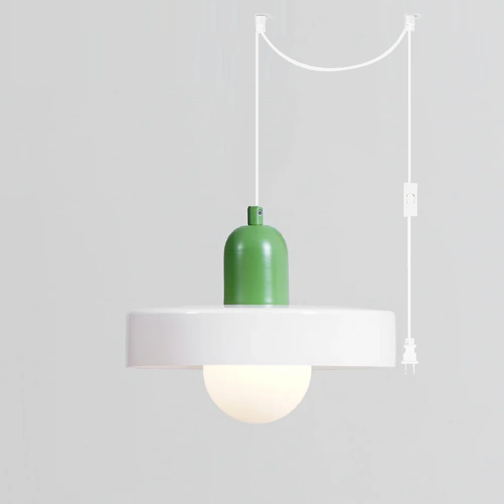 Jovial Minimalist Disc Orb Swag Glass Pendant Lights Plug-in - Letslighting