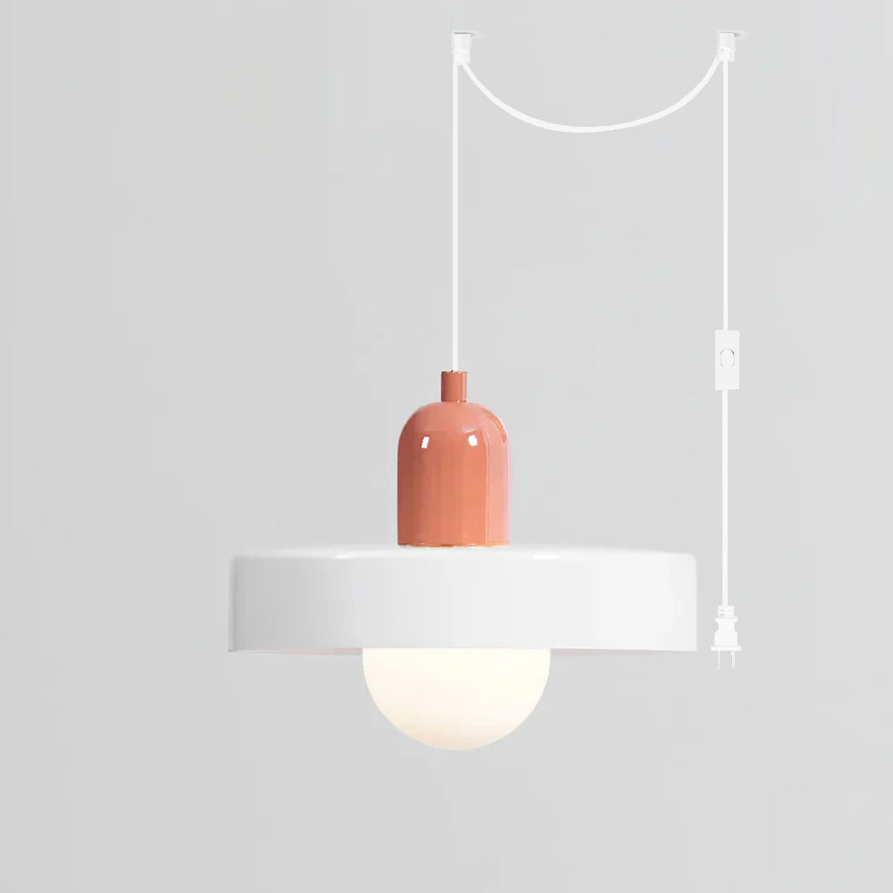 Jovial Minimalist Disc Orb Swag Glass Pendant Lights Plug-in - Letslighting
