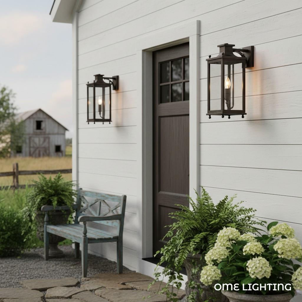Guard  Wall Lamp  Brass Glass Outdoor