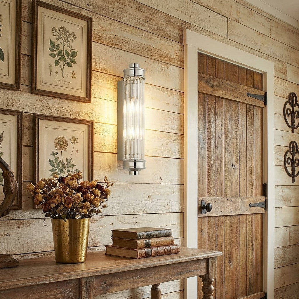 Haze Ribbed Glass Wall Sconce