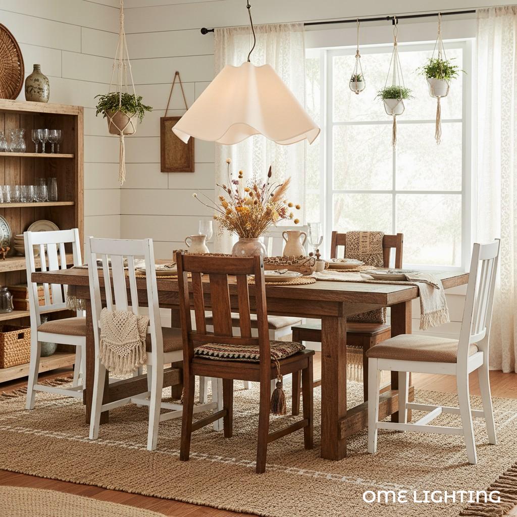 Curve Modern Linen Pendant Light
