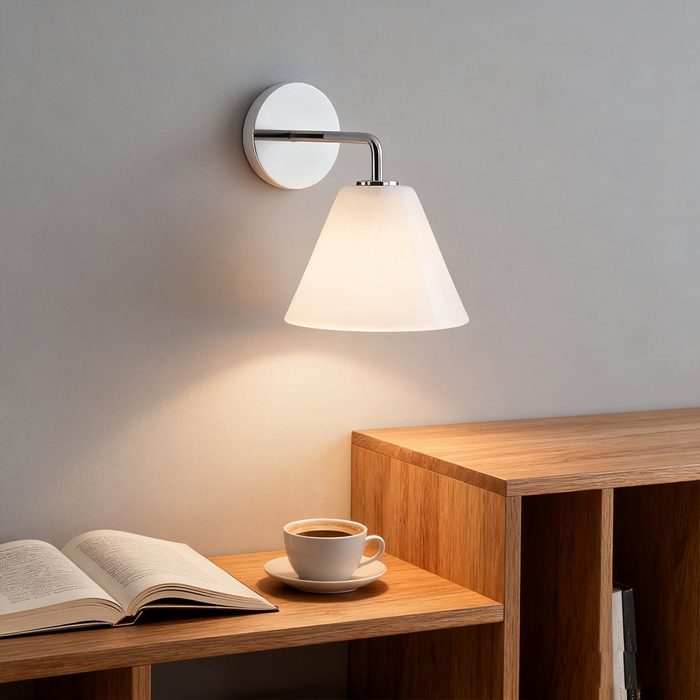 Cone Wall Sconce Milk Glass Living Room