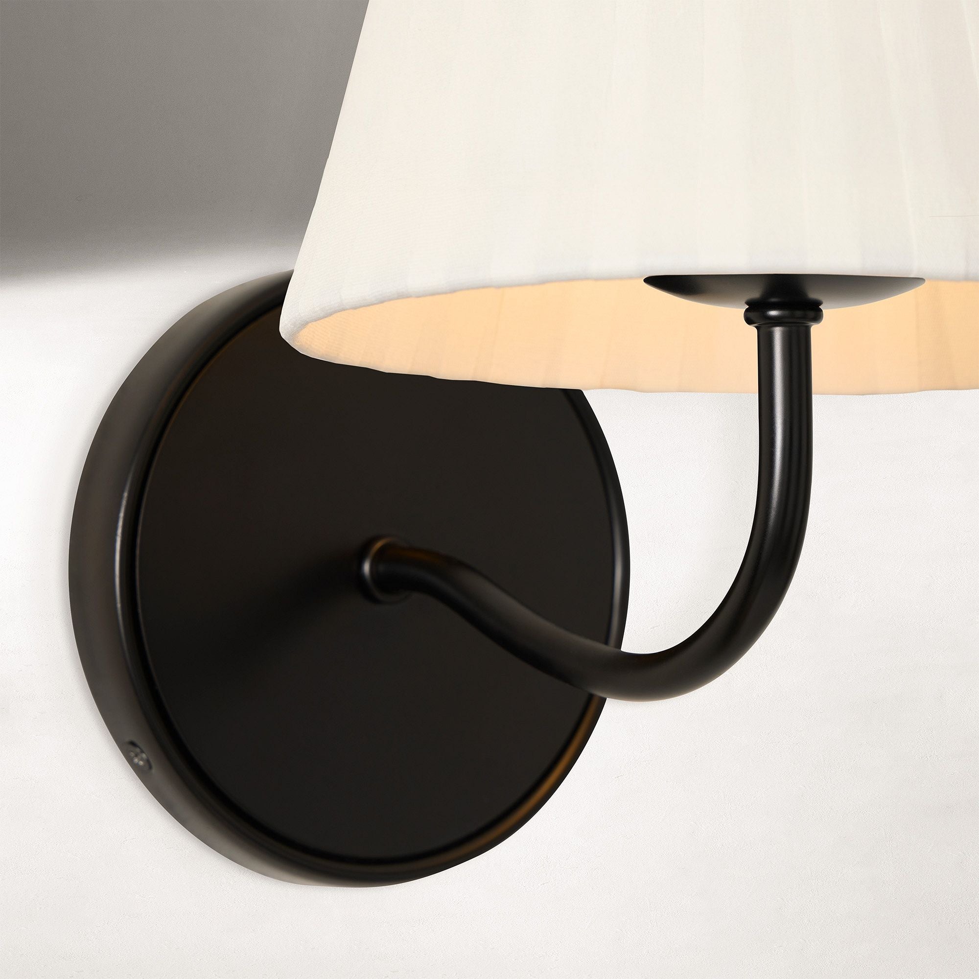 Lithe Wall Light with Linen Fabric Shade Hallway