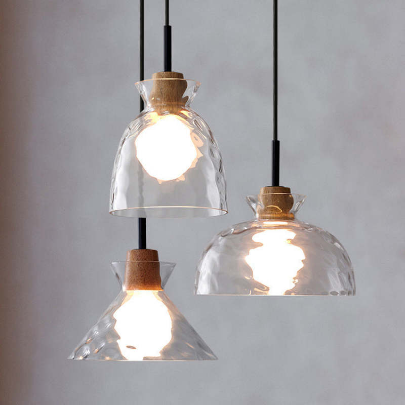 Arisha Minimalist Geometric Glass Pendant Light, Dining Room