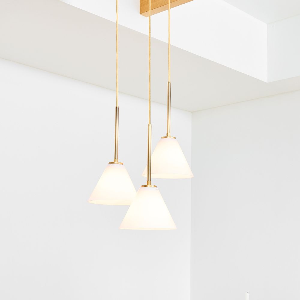 Cone 3-Light Brass Chandelier