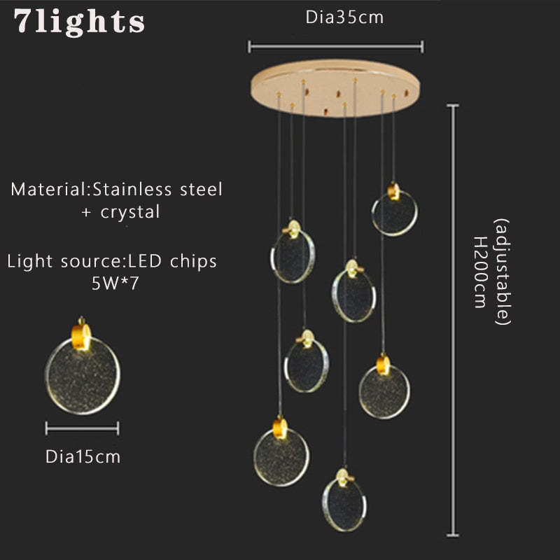 Kristy Minimalist Round Metal Crystal Chandelier