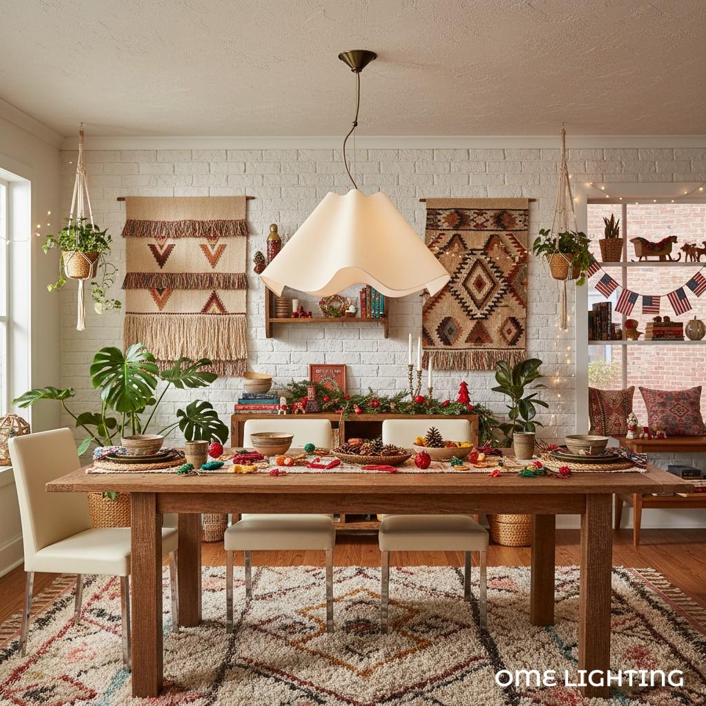 Curve Modern Linen Pendant Light