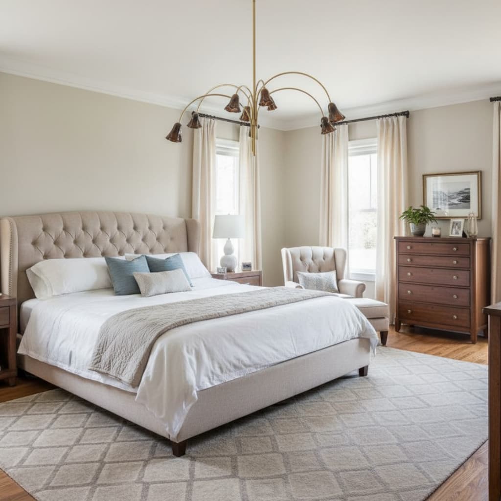 Musa Arched Arm Floral Chandelier Romantic Bedroom