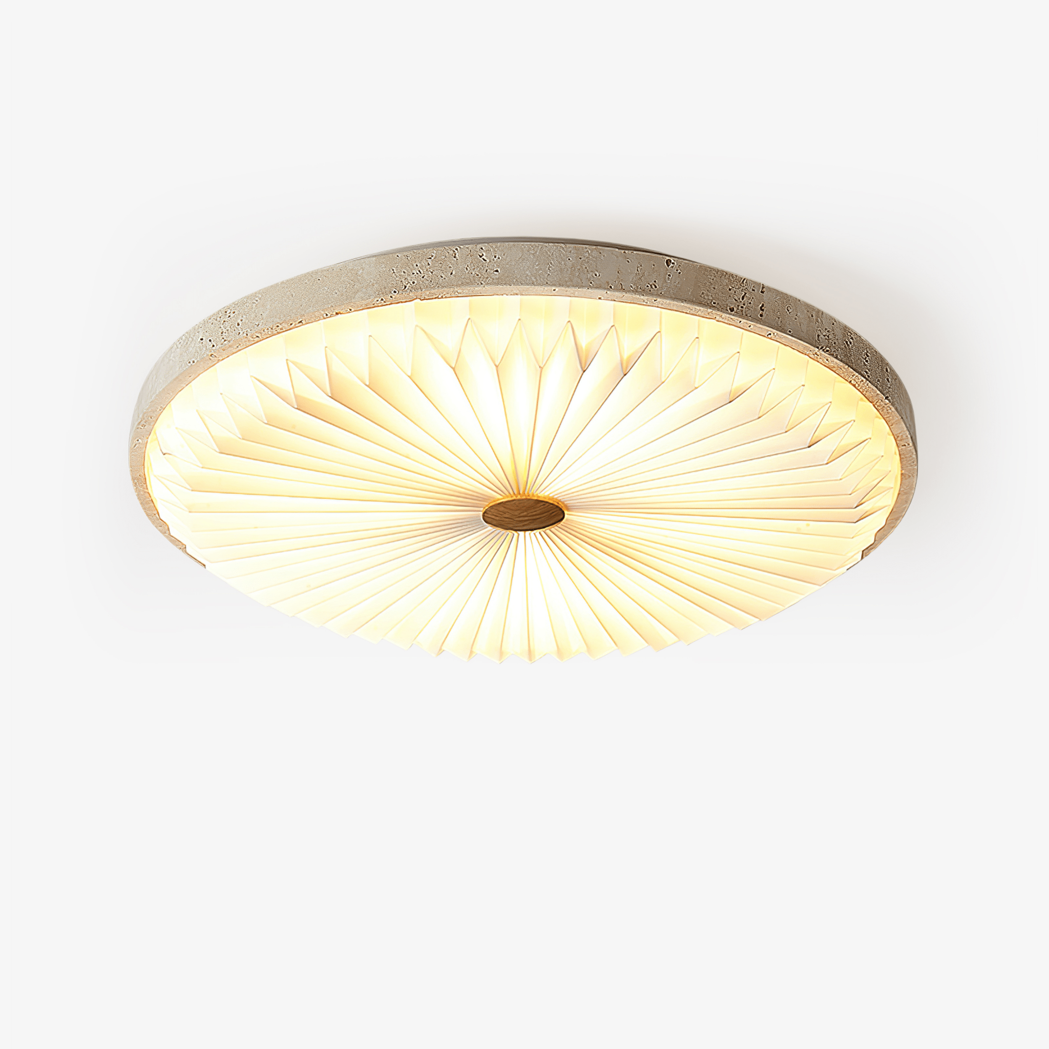 Heliora Modern Travertine & PC Ceiling Light