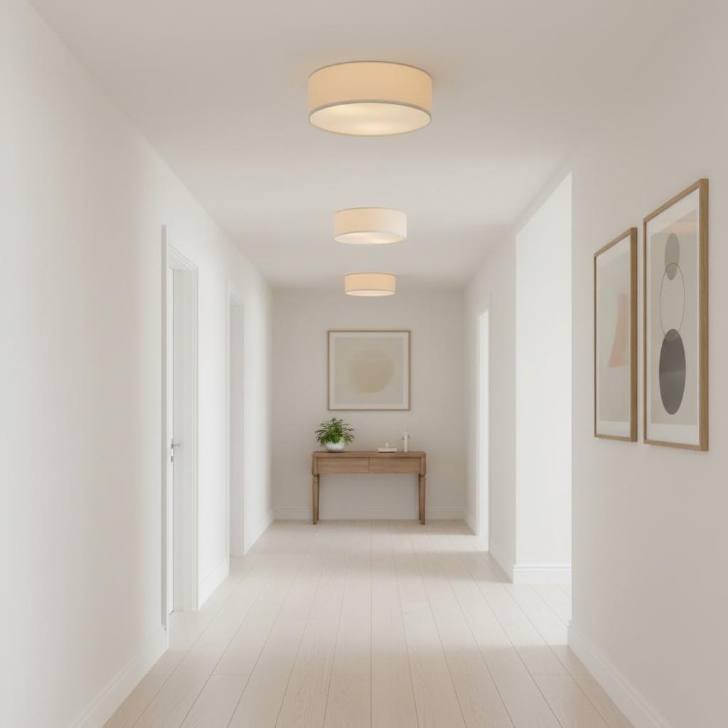 Linen Drum Ceiling Light Modern Bedroom