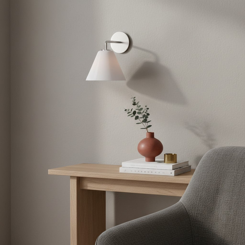 Cone Wall Sconce Milk Glass Living Room