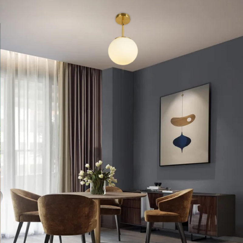 Valentina Simple Spherical LED Semi-Flush Mount Ceiling Light