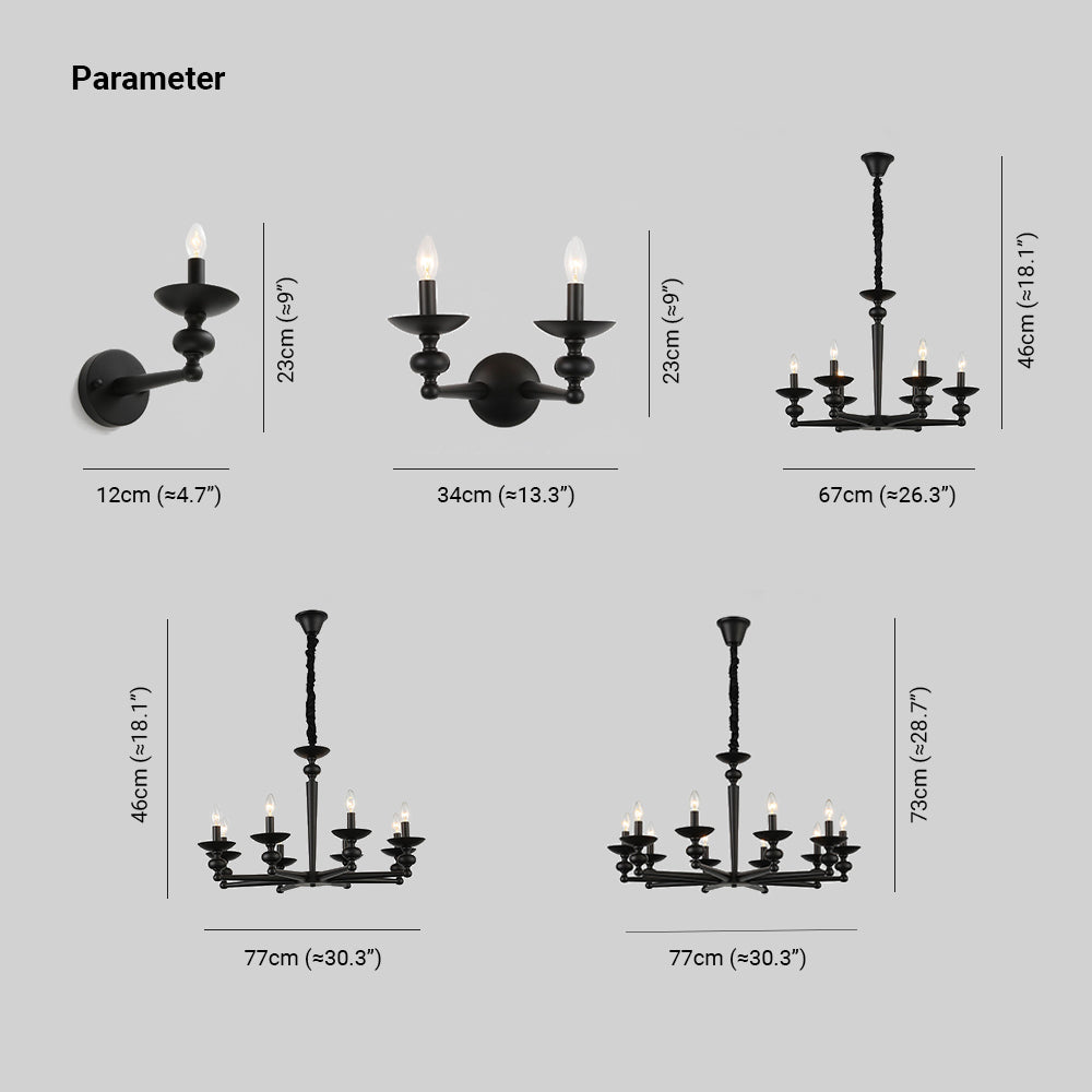 Silva Retro Candle Wall Lamp Chandelier for Living Room Dining Room