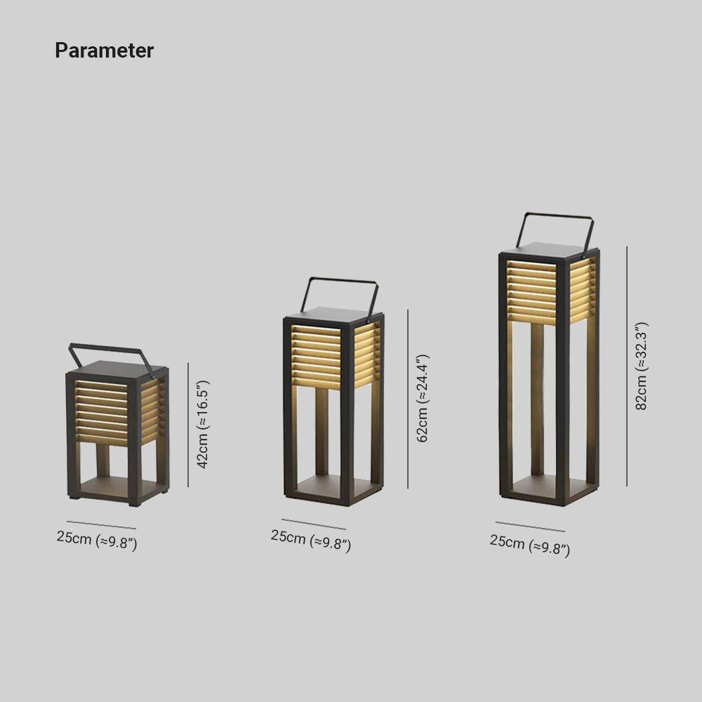 Ray Vintage Cuboid Metal Outdoor Floor Lamp