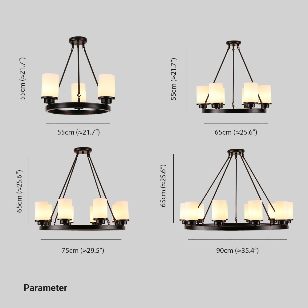 Silva Retro Metal Glass Chandelier for Living Room - Letslighting