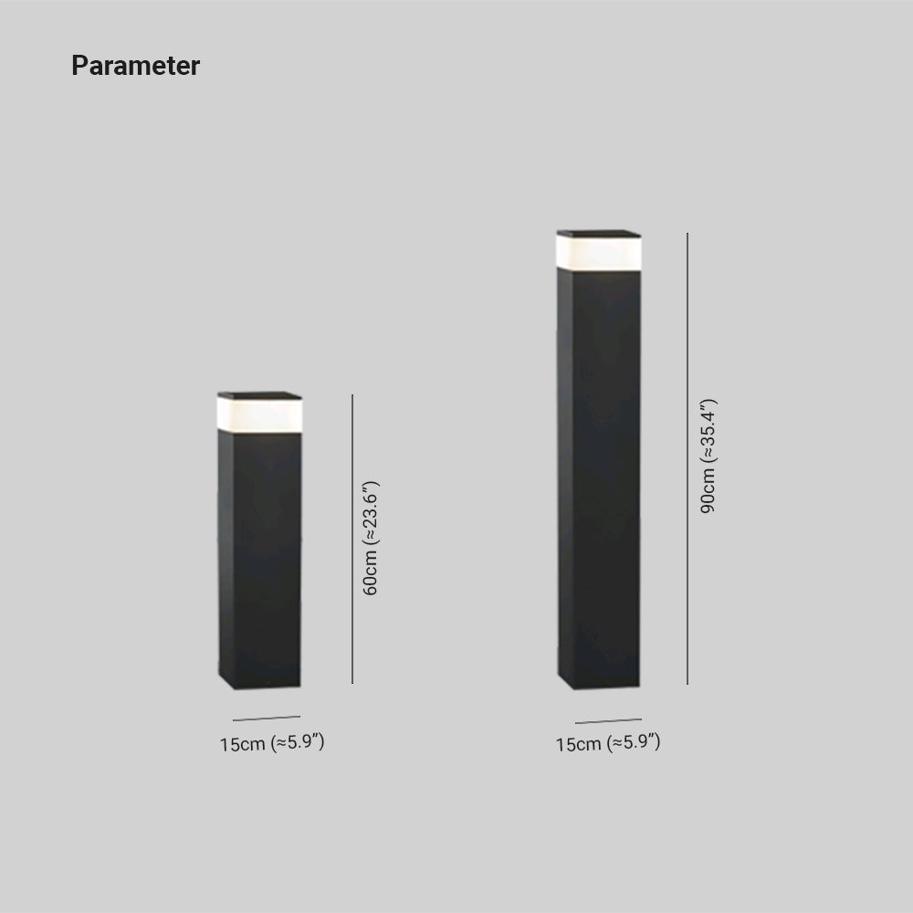 Ray Modern Metal Rectangular Outdoor Path Light