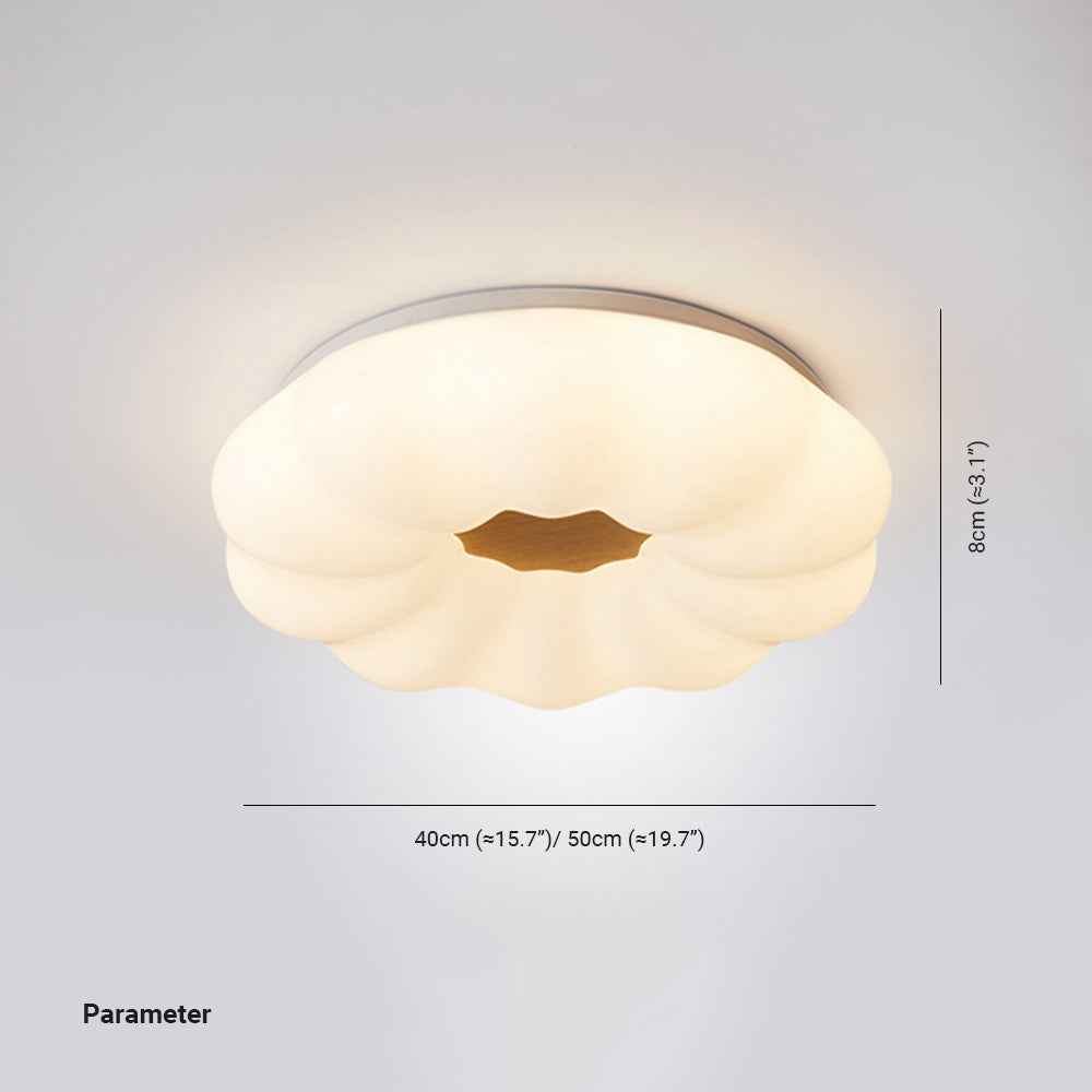 Muto Flush Mount Ceiling Light Dimmable, Wooden