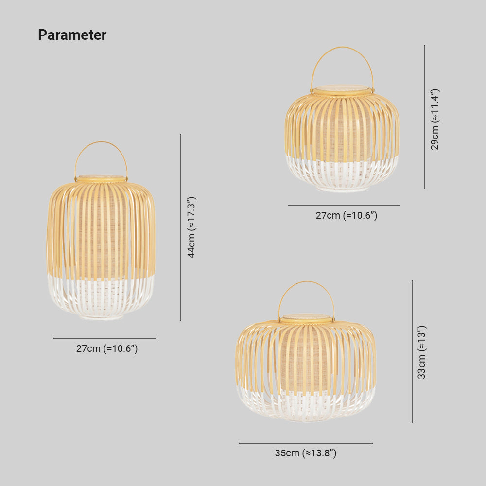 Ritta Lantern Bamboo Acrylic Outdoor Floor Lamp - Letslighting