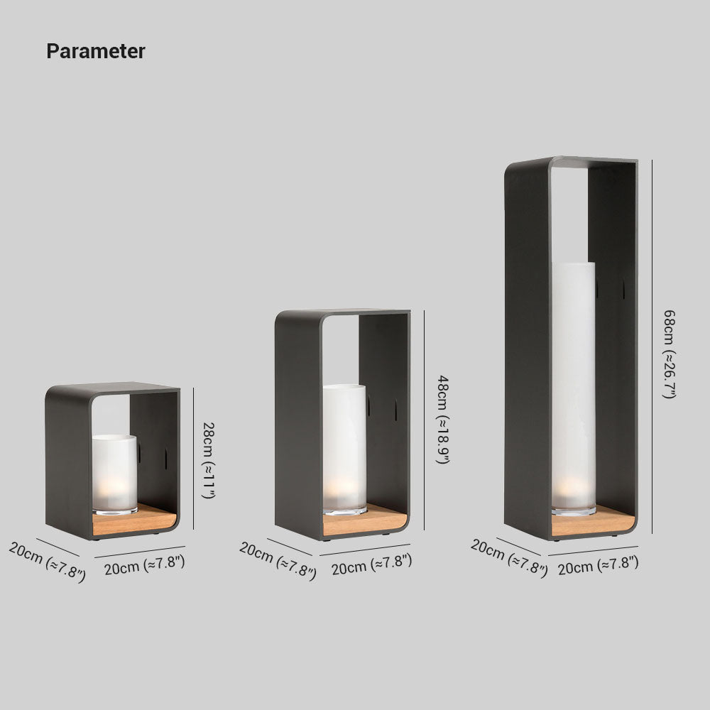 Orr Minimalist Cuboid Candle Outdoor Floor Lamp Garden