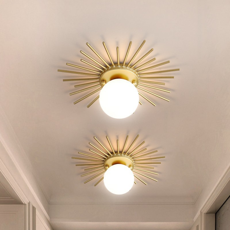 Solara Ceiling Lamp Brass Starburst Glam Modern