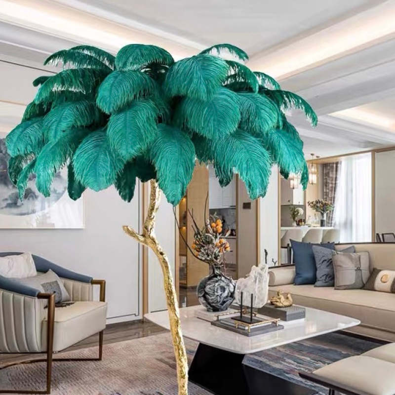 O'Moore Nordic Luxury Unique Ostrich Feather Floor Lamp/Table Lamp - Letslighting