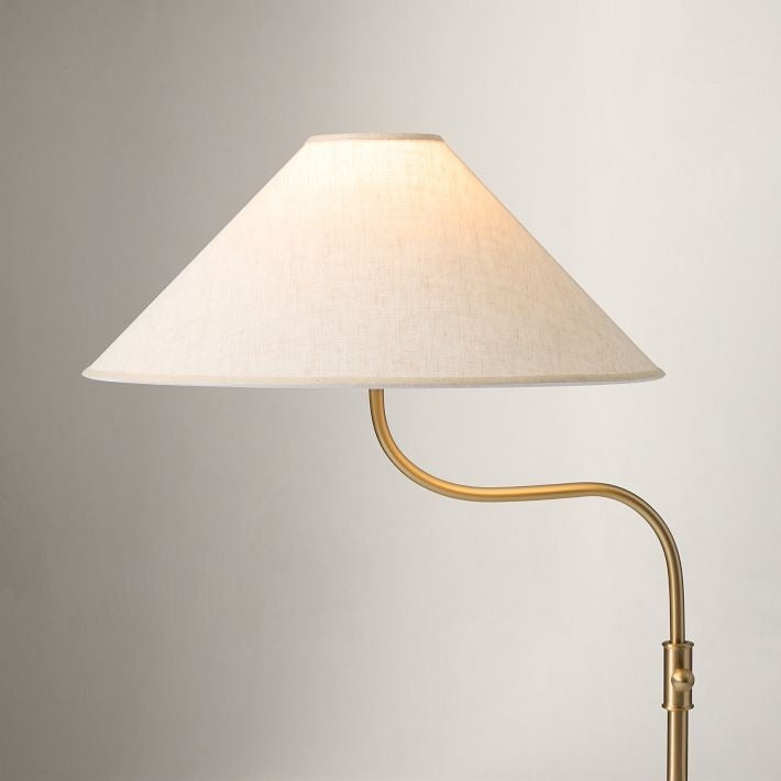 Lithe Linen Shade Floor Lamp Contemporary Living Rooms
