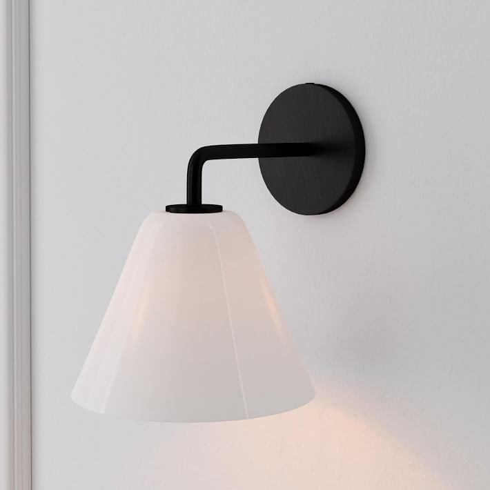 Cone Wall Sconce Milk Glass Living Room