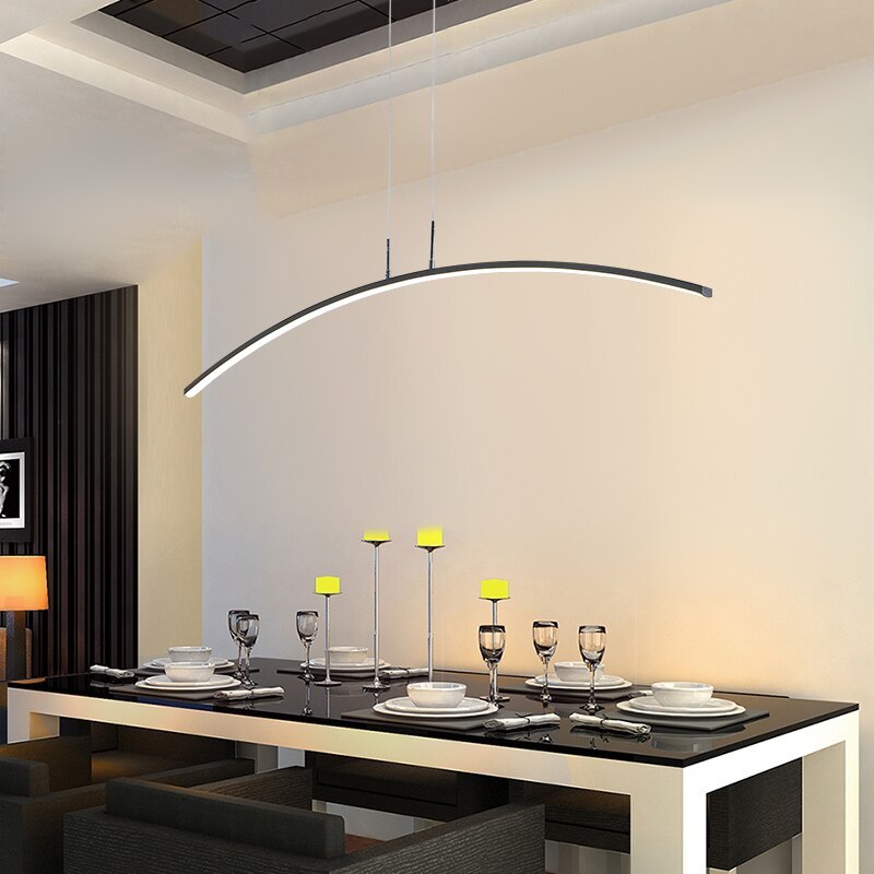 Arisha Curved Linear Pendant Light for Dining Room
