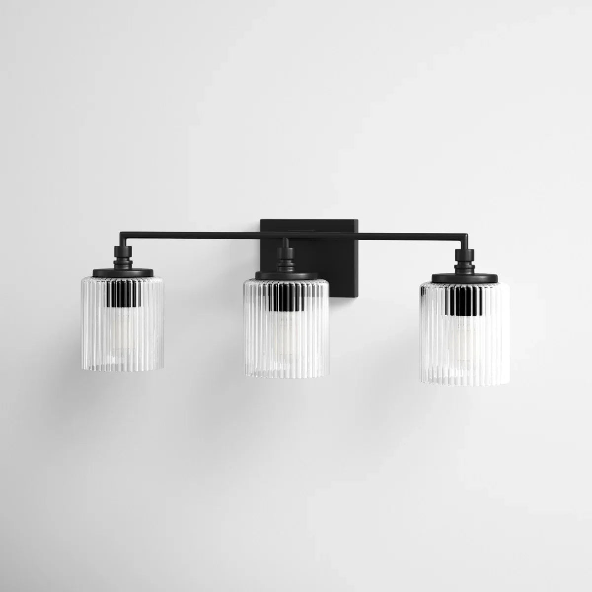 Haze 3-Light Ribbed Glass Wall Sconce