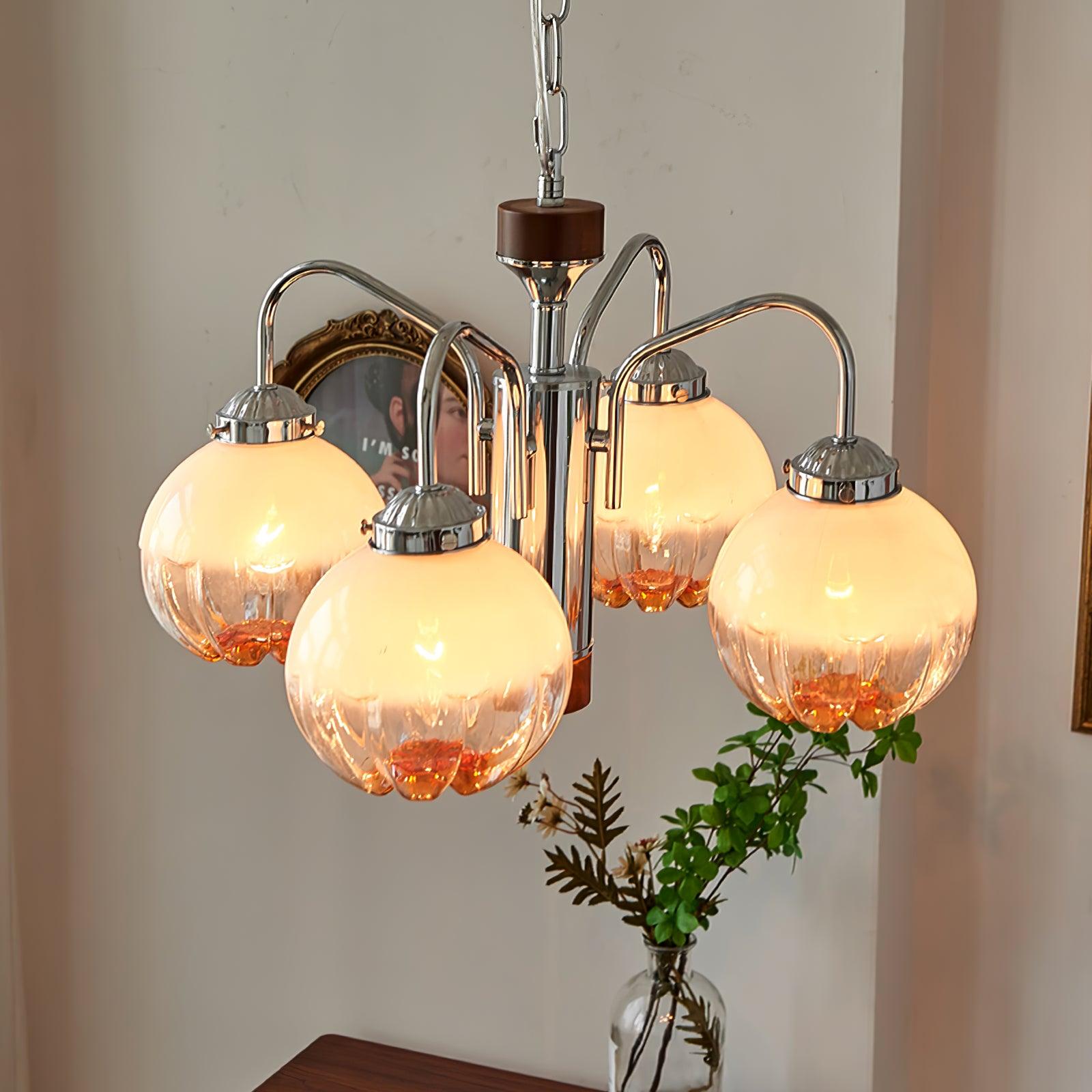 Ulliria Nordic Art Flower Walnut Glass Chandelier - Letslighting