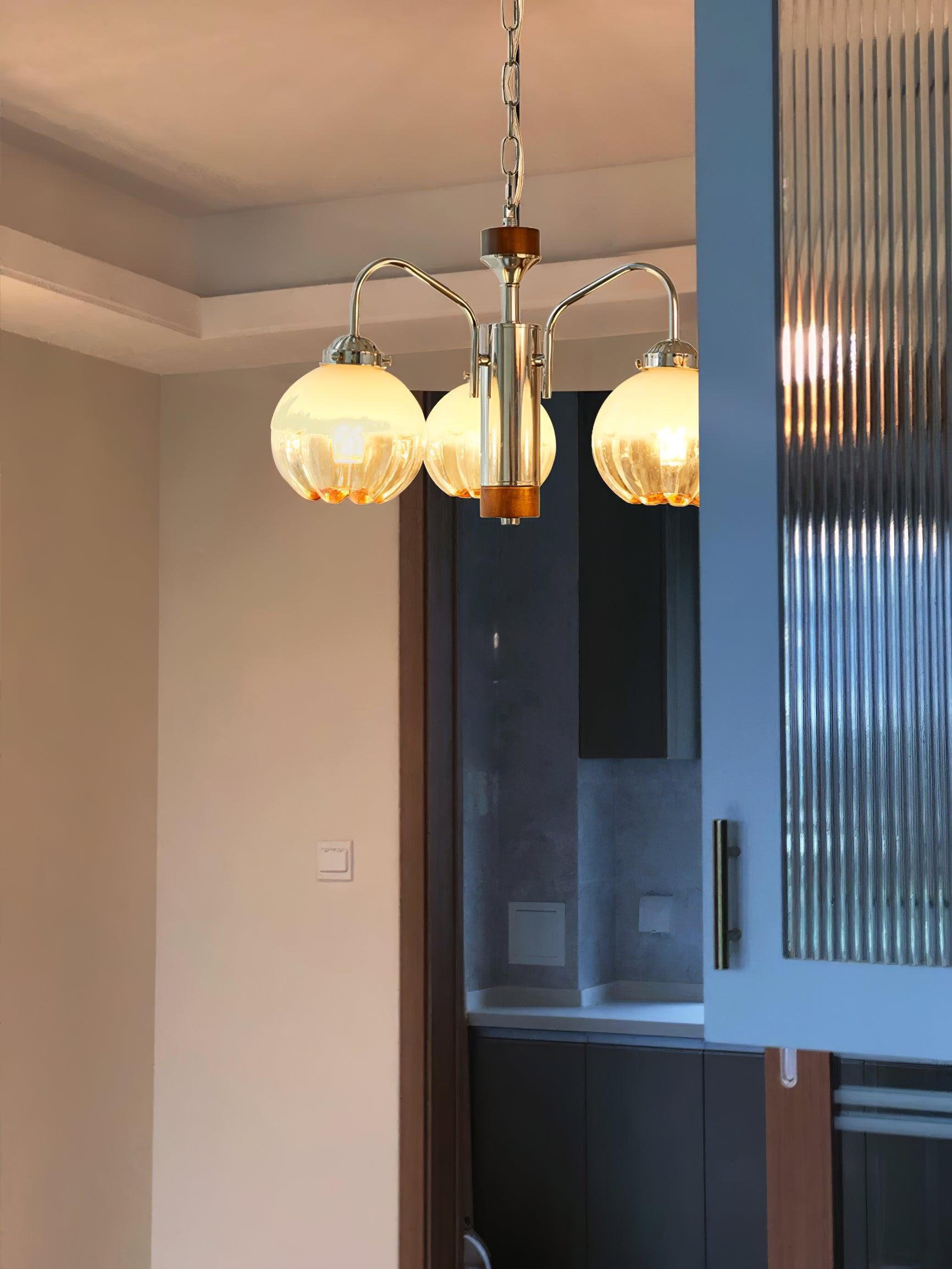 Ulliria Nordic Art Flower Walnut Glass Chandelier - Letslighting