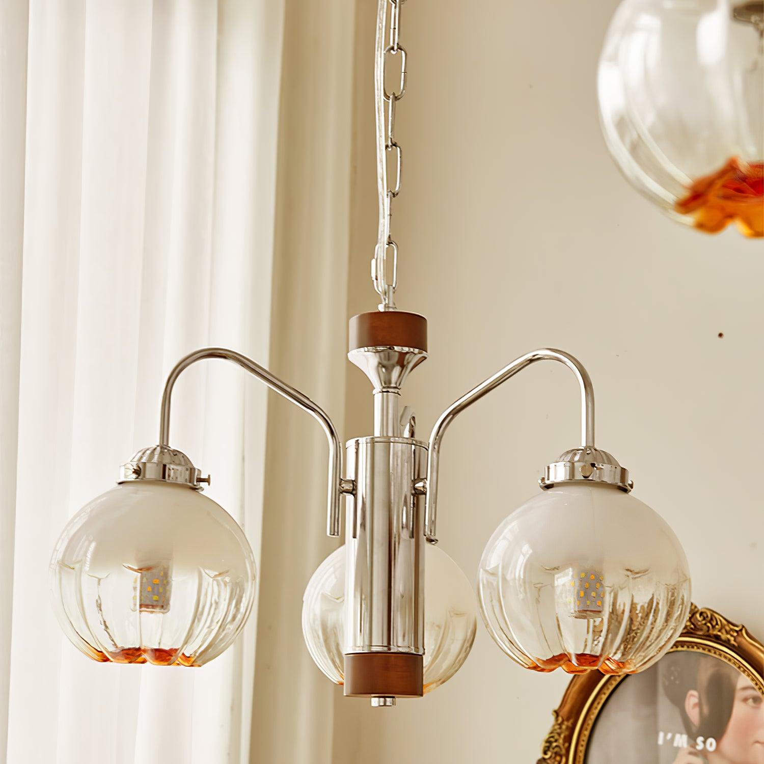 Ulliria Nordic Art Flower Walnut Glass Chandelier - Letslighting
