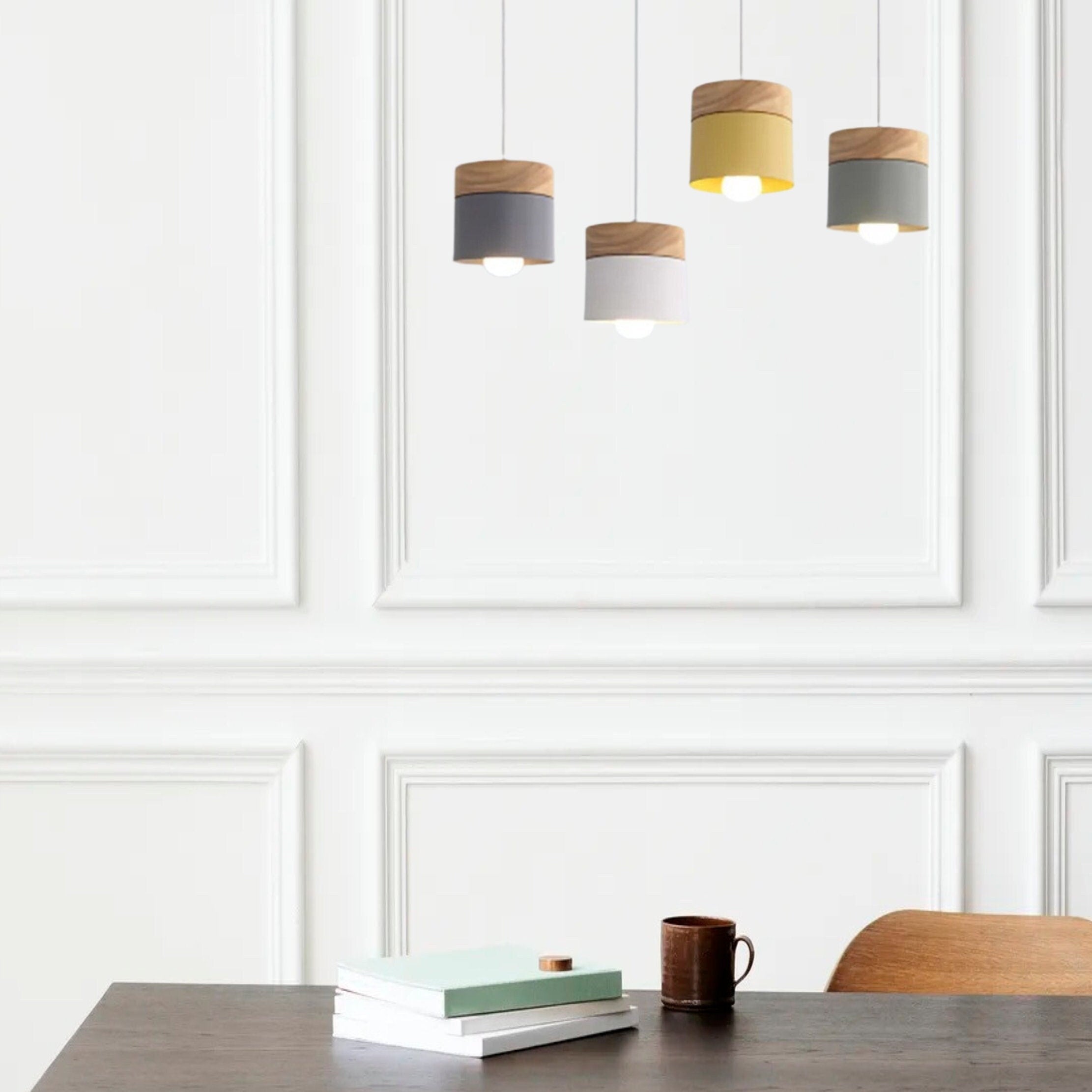 Valentina Modern Can Shape /Wood Pendant Light - Letslighting