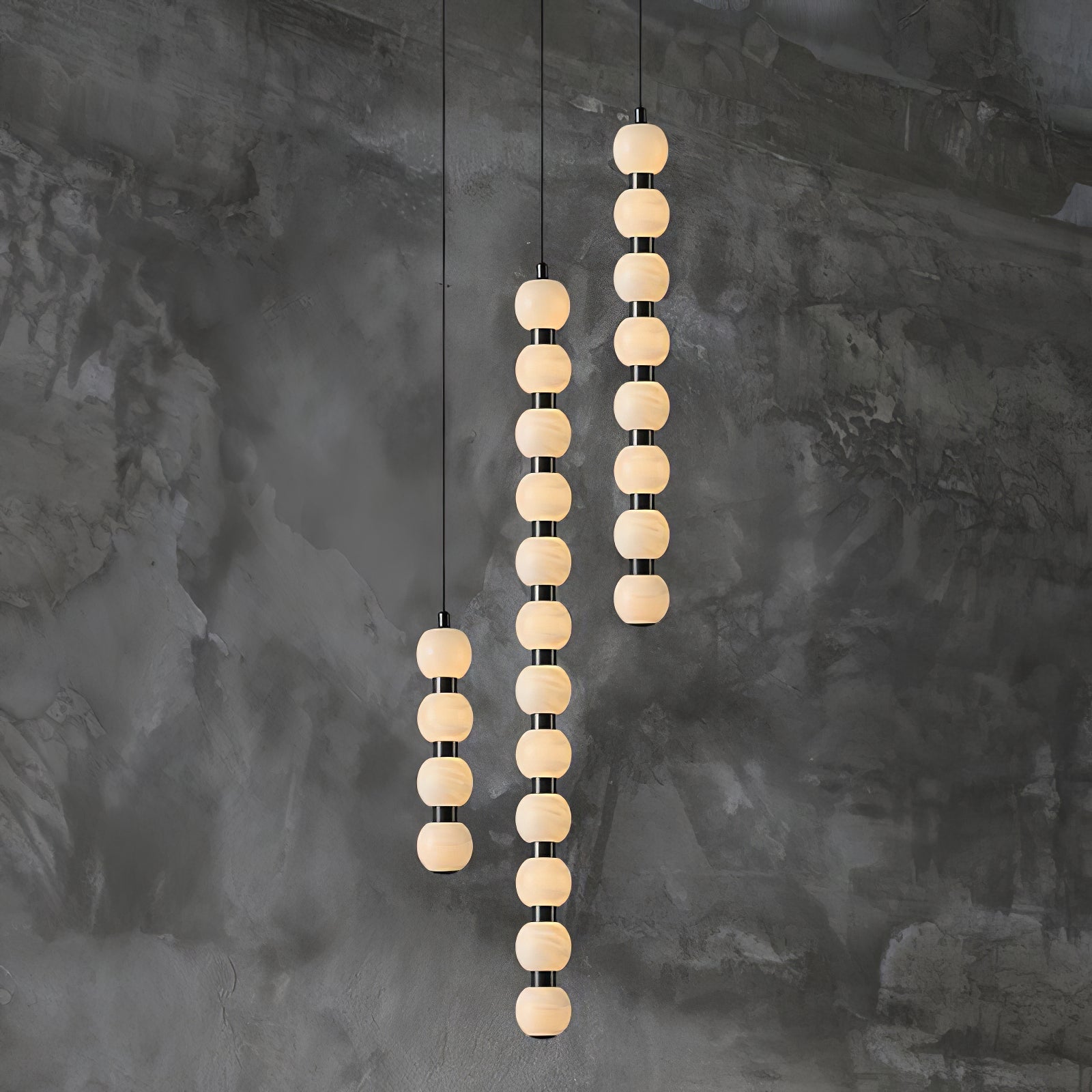 Orbique Modern Metal & Alabaster Pendant Light
