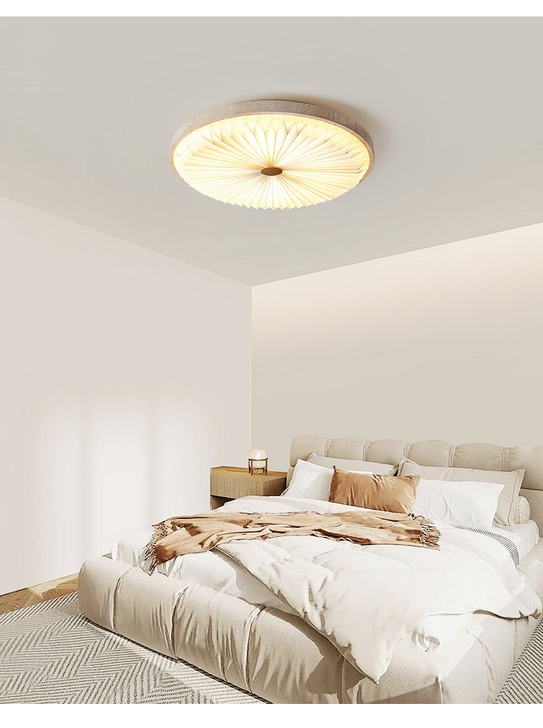 Heliora Modern Travertine & PC Ceiling Light