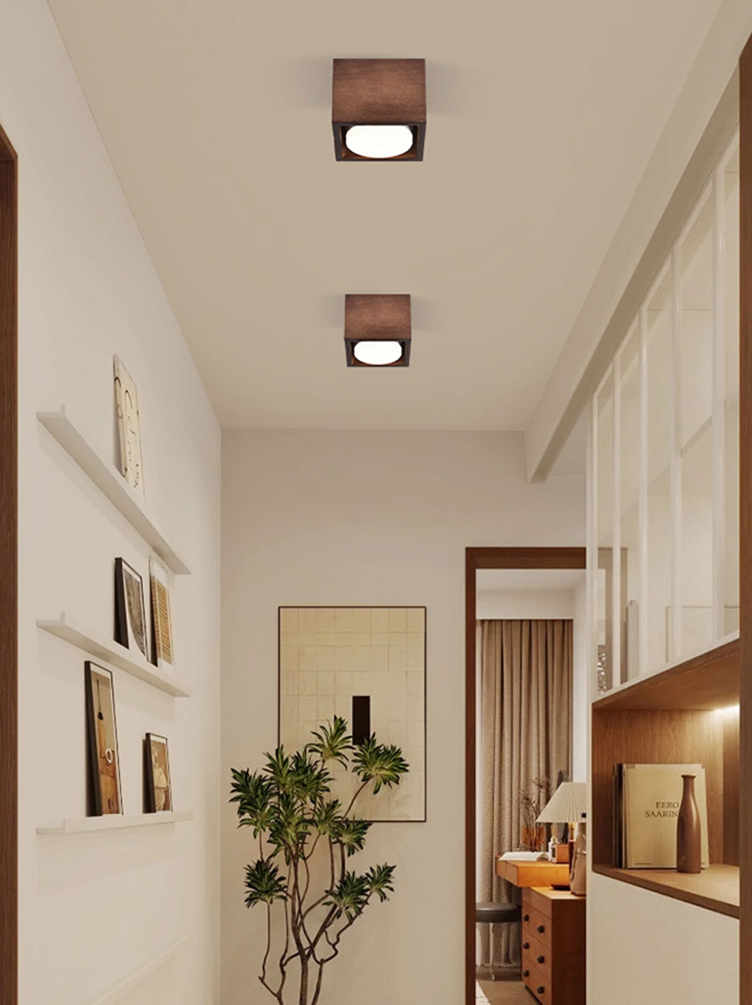 Eliza Minimalist Wood Ceiling Light - Letslighting