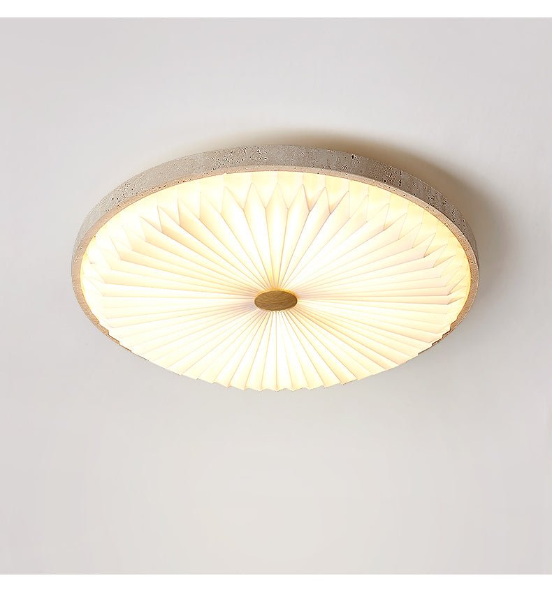 Heliora Modern Travertine & PC Ceiling Light