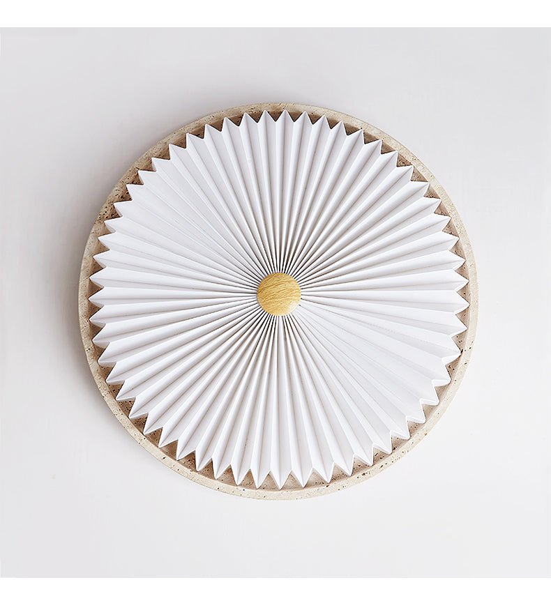 Heliora Modern Travertine & PC Ceiling Light