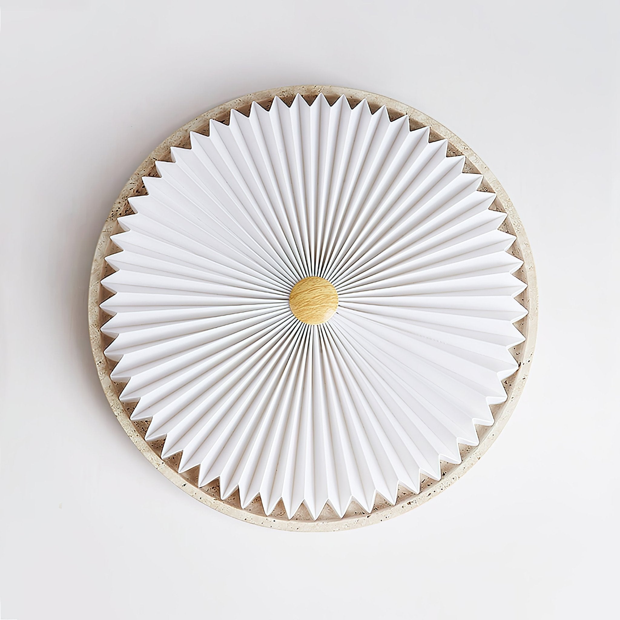 Heliora Modern Travertine & PC Ceiling Light