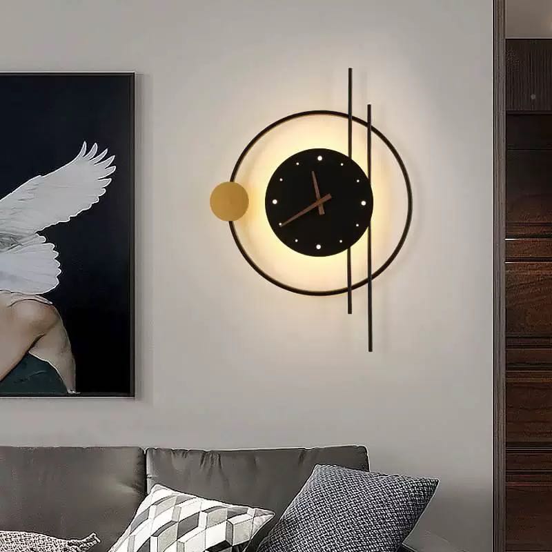 Arisha Wall Lamp Clock & Iron & Acrylic