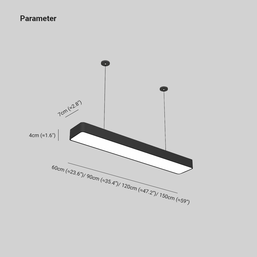 Arisha Minimalist Rectangular LED Pendant Light Acrylic Office - Letslighting